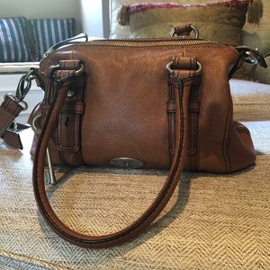 Cross body brown leather purse